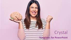 Presentation with mental care - Cool new presentation theme with young-beautiful-brunette-woman-asking backdrop and a lemonade colored foreground