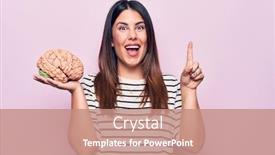  Presentation with mental care - Slides having young-beautiful-brunette-woman-asking background and a coral colored foreground