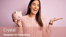  Presentation with hands saving - Theme with young-beautiful-brunette-woman-holding background and a coral colored foreground