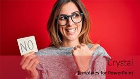  Presentation with paper - Amazing presentation having young-beautiful-brunette-woman-holding backdrop and a red colored foreground