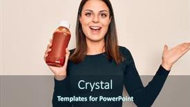  Presentation with holding hands - Presentation theme enhanced with young-beautiful-brunette-woman-holding background and a wine colored foreground