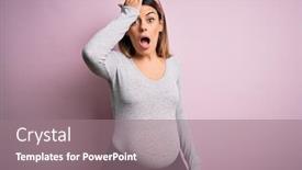  Presentation with memory - Cool new PPT layouts with young-beautiful-brunette-woman-pregnant backdrop and a gray colored foreground