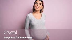  Presentation with medicine pregnant woman - Colorful slide set enhanced with young-beautiful-brunette-woman-pregnant backdrop and a gray colored foreground