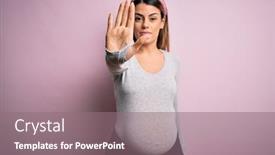  Presentation with pregnant woman - Theme enhanced with young-beautiful-brunette-woman-pregnant background and a gray colored foreground