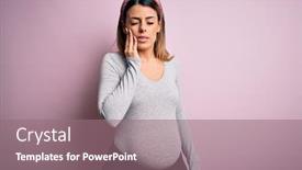  Presentation with baby teeth - Amazing slide set having young-beautiful-brunette-woman-pregnant backdrop and a coral colored foreground