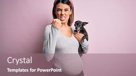  Presentation with anger baby - Colorful PPT layouts enhanced with young-beautiful-brunette-woman-pregnant backdrop and a coral colored foreground