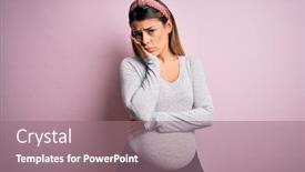  Presentation with pregnant depression - Colorful PPT layouts enhanced with young-beautiful-brunette-woman-pregnant backdrop and a coral colored foreground