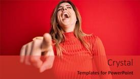  Presentation with shame - PPT layouts featuring young-beautiful-brunette-woman-wearing background and a red colored foreground