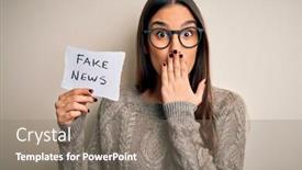  Presentation with news paper - Presentation consisting of young-beautiful-brunette-woman-wearing background and a gray colored foreground