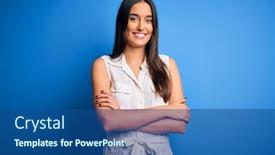  Presentation with camera - Amazing PPT layouts having young-beautiful-brunette-woman-wearing backdrop and a ocean colored foreground