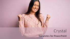  Presentation with winner - Theme having young-beautiful-brunette-woman-wearing background and a soft green colored foreground