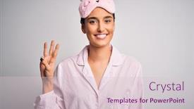  Presentation with pajama - Beautiful slides featuring young-beautiful-brunette-woman-wearing backdrop and a lemonade colored foreground