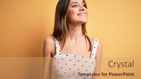  Presentation with natural - PPT theme having young-beautiful-brunette-woman-wearing background and a  colored foreground