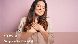  Presentation with womens health sti case study - Cool new slide deck with young-beautiful-brunette-woman-wearing backdrop and a coral colored foreground