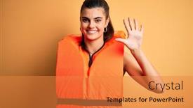  Presentation with safe - Audience pleasing slide deck consisting of young-beautiful-brunette-woman-wearing backdrop and a gold colored foreground