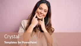  Presentation with young woman wearing boxer gloves - Theme with young-beautiful-brunette-woman-wearing background and a coral colored foreground
