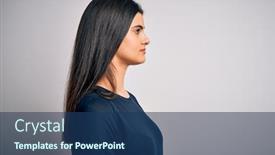  Presentation with natural - Presentation theme consisting of young-beautiful-brunette-woman-wearing background and a ocean colored foreground