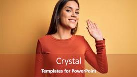  Presentation with saying - Presentation theme enhanced with young-beautiful-brunette-woman-wearing background and a red colored foreground