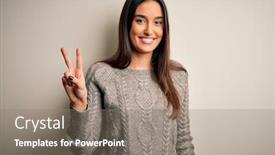  Presentation with number - PPT layouts featuring young-beautiful-brunette-woman-wearing background and a gray colored foreground