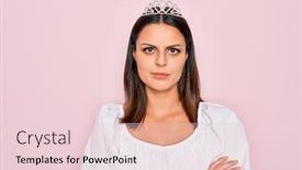  Presentation with princess - Presentation theme enhanced with young-beautiful-brunette-woman-wearing background and a lemonade colored foreground