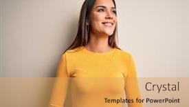  Presentation with natural - Beautiful theme featuring young-beautiful-brunette-woman-wearing backdrop and a yellow colored foreground