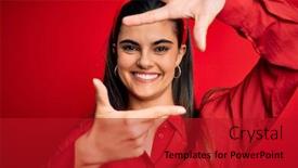  Presentation with poetry creativity concept - Slide set with young-beautiful-brunette-woman-wearing background and a crimson colored foreground