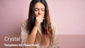  Presentation with health care - Beautiful slides featuring young-beautiful-brunette-woman-wearing backdrop and a coral colored foreground