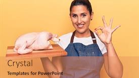  Presentation with beautiful 3d - Amazing PPT layouts having young-beautiful-brunette-woman-wearing backdrop and a coral colored foreground