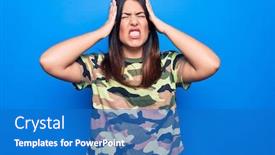  Presentation with migraine - PPT layouts having young-beautiful-brunette-woman-wearing background and a teal colored foreground