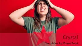  Presentation with communist - Slide deck with young-beautiful-brunette-woman-wearing background and a red colored foreground