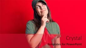  Presentation with communist - Audience pleasing slide deck consisting of young-beautiful-brunette-woman-wearing backdrop and a red colored foreground