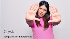  Presentation with frame pink - Amazing slide set having young-beautiful-brunette-woman-wearing backdrop and a light gray colored foreground