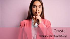  Presentation with secret - Colorful slide set enhanced with young-beautiful-brunette-woman-wearing backdrop and a coral colored foreground