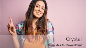  Presentation with confident - Beautiful slide set featuring young-beautiful-brunette-woman-wearing backdrop and a lemonade colored foreground
