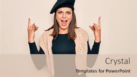  Presentation with rock star - Colorful presentation design enhanced with young-beautiful-brunette-woman-wearing backdrop and a lemonade colored foreground