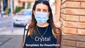  Presentation with wall street - Cool new theme with young-beautiful-brunette-woman-wearing backdrop and a navy blue colored foreground