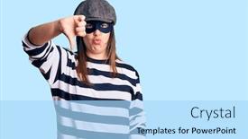  Presentation with negative - PPT layouts having young-beautiful-brunette-woman-wearing background and a light blue colored foreground