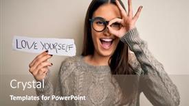  Presentation with love yourself - Theme featuring young-beautiful-brunette-woman-wearing background and a coral colored foreground