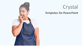  Presentation with anxiety - PPT theme enhanced with young-beautiful-brunette-woman-wearing background and a cool aqua colored foreground