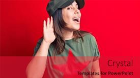  Presentation with communist - Audience pleasing PPT theme consisting of young-beautiful-brunette-woman-wearing backdrop and a red colored foreground