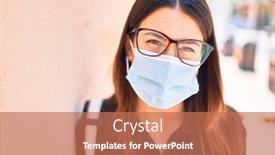  Presentation with wall street - Beautiful theme featuring young-beautiful-brunette-woman-wearing backdrop and a coral colored foreground