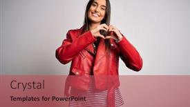  Presentation with romantic love - Beautiful slides featuring young-beautiful-brunette-woman-wearing backdrop and a red colored foreground