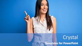  Presentation with number - Presentation having young-beautiful-brunette-woman-wearing background and a teal colored foreground