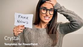  Presentation with news paper - Amazing PPT theme having young-beautiful-brunette-woman-wearing backdrop and a coral colored foreground