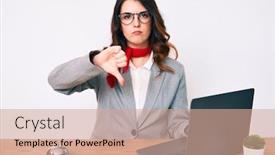  Presentation with negative - Amazing presentation design having young-beautiful-brunette-woman-working backdrop and a coral colored foreground