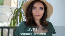  Presentation with country - Presentation theme with young-beautiful-brunette-woman background and a ocean colored foreground