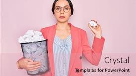  Presentation with blue business - Cool new theme with young-beautiful-business-woman backdrop and a coral colored foreground