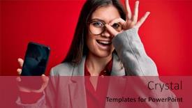  Presentation with blue business - Beautiful slides featuring young-beautiful-business-woman backdrop and a red colored foreground