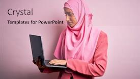  Presentation with pink business - Beautiful slide set featuring young-beautiful-businesswoman-wearing-pink backdrop and a lemonade colored foreground