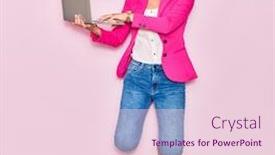  Presentation with pink - Audience pleasing presentation theme consisting of young-beautiful-businesswoman-with-pink backdrop and a lemonade colored foreground
